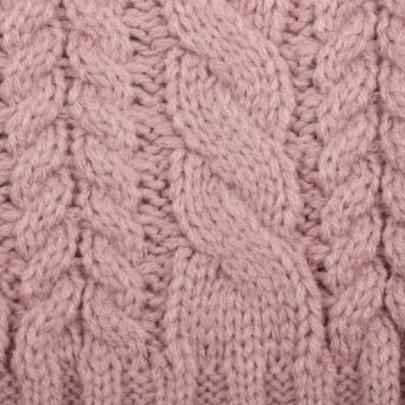 NWT Frye and Co cable knit scarf mauve color, dusty pink - Picture 2 of 8